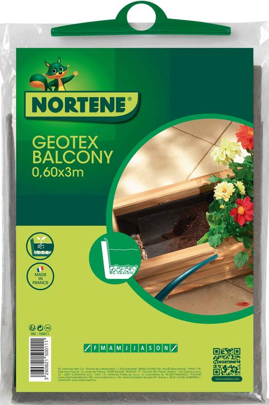 Nortène - Feutre de drainage Geotex Balcony Polyester Gris 0,60x3m - NORTENE - Image 1