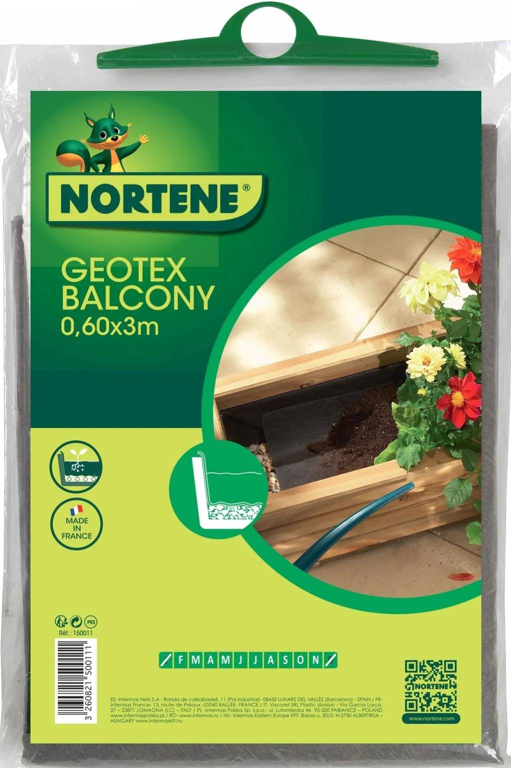 Nortène - Feutre de drainage Geotex Balcony Polyester Gris 0,60x3m - NORTENE - Image 4