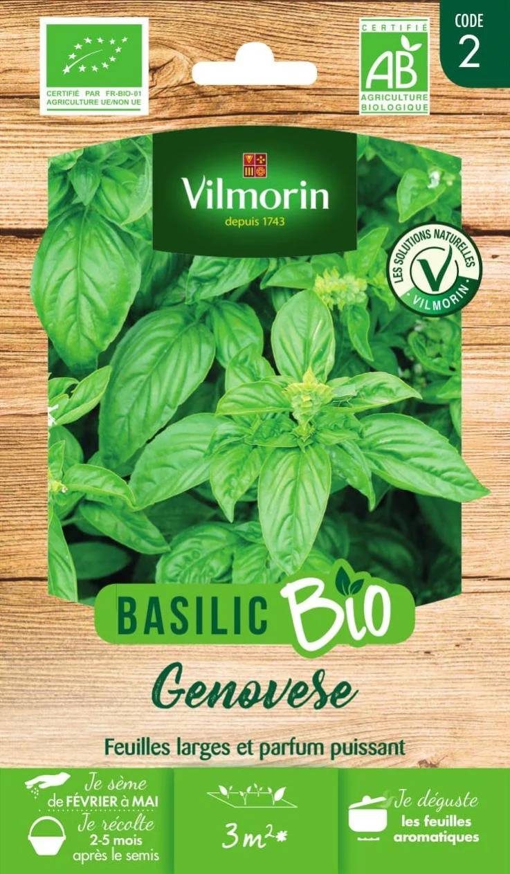 Vilmorin - Basilic Genovese Bio série 2 sachet graines 1 g - Vilmorin - Image 1