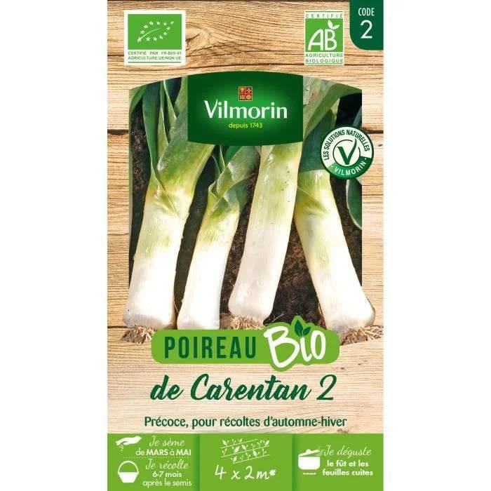 Vilmorin - Poireau de Carentan 2 Bio série 2 sachet graines 3 g - Vilmorin