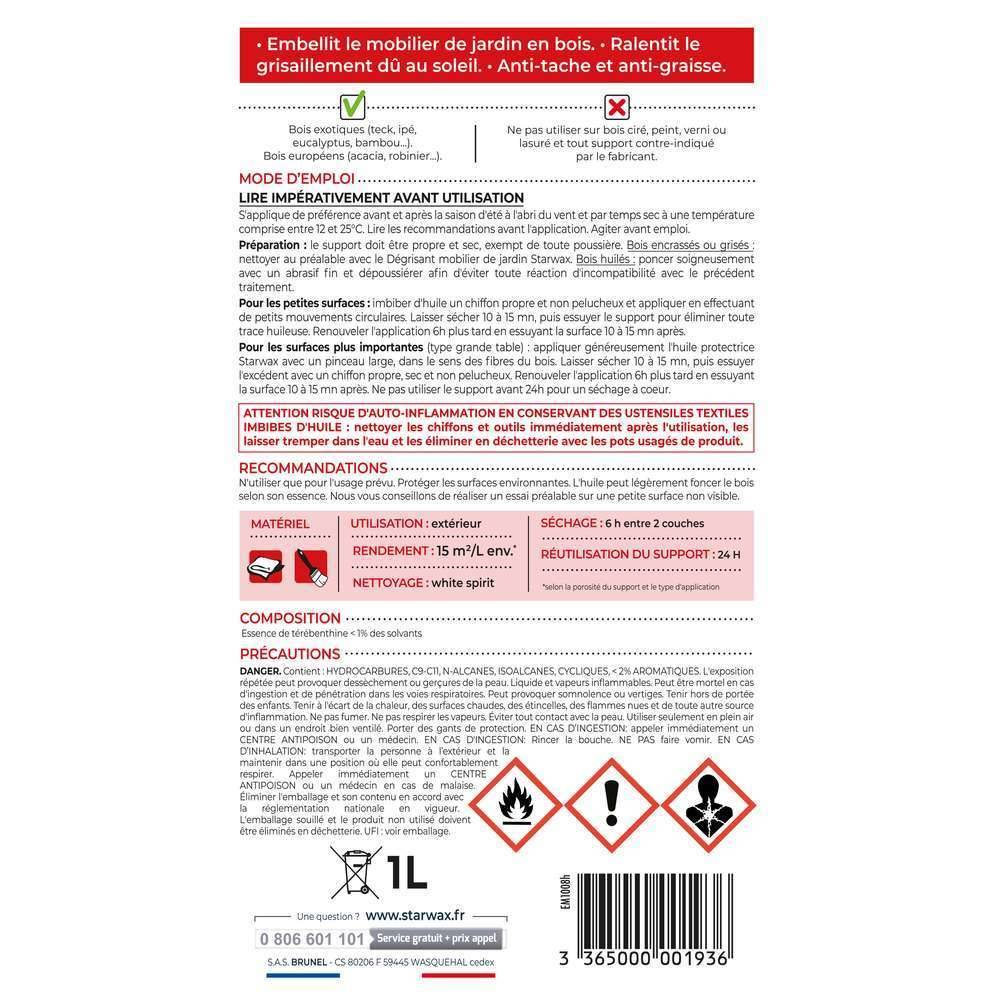 Starwax - Huile Protectrice Teck Bois Exotiques - STARWAX - Image 4