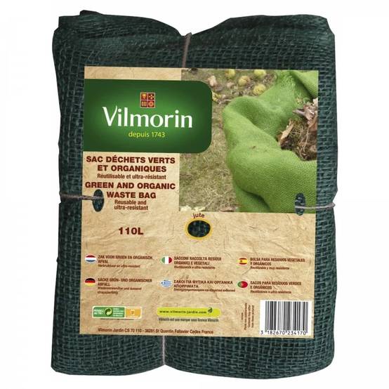 Sac déchets verts et organiques jute vert 110L - VILMORIN