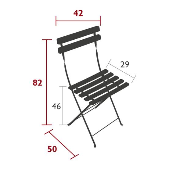 Fermob - Chaise de jardin pliante acier muscade Bistro Fermob - Image 8