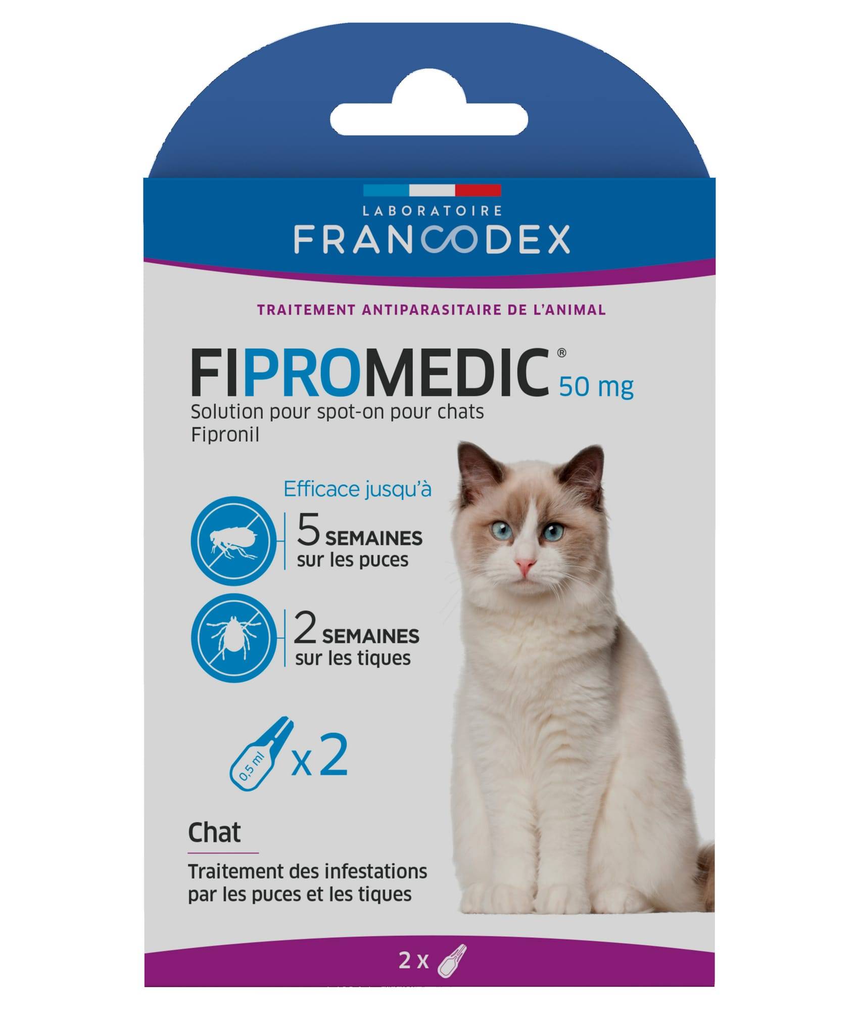 FIPROMEDIC 50 mg - Solution pour spot-on chat x2 - Image 1
