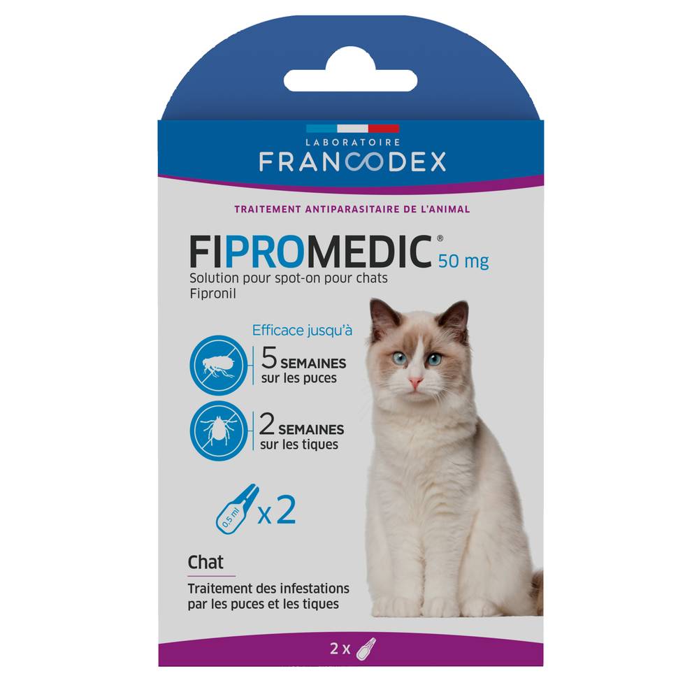 FIPROMEDIC 50 mg - Solution pour spot-on chat x2 - Image 2