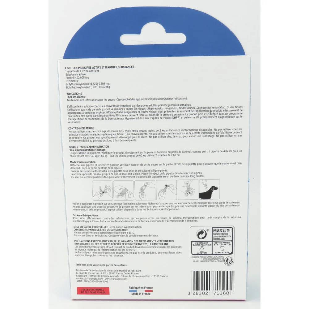 FIPROMEDIC 402 mg - Solution pour spot-on très grand chien 40-60 kg x2 - Image 2