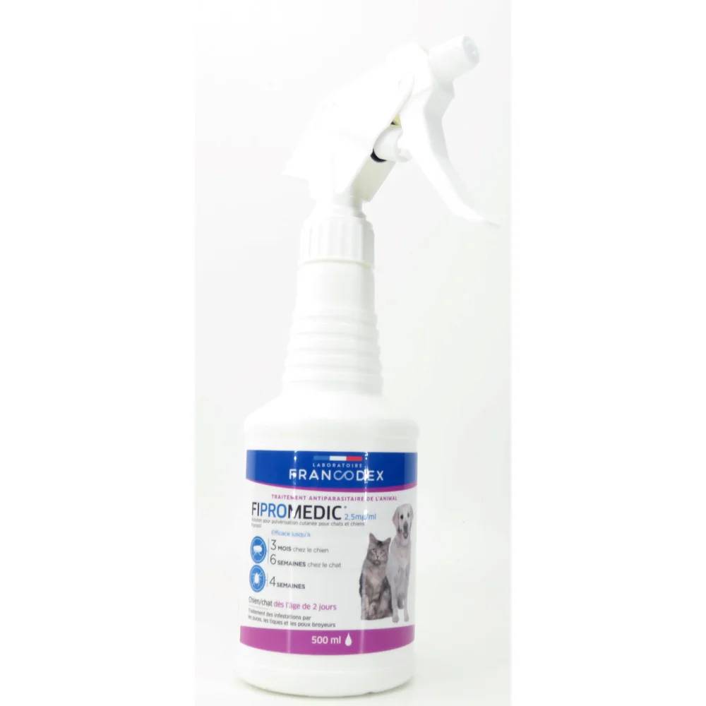 Spray antiparasitaire Fipromedic 500 ml pour chiens et chats - FRANCODEX - Image 2