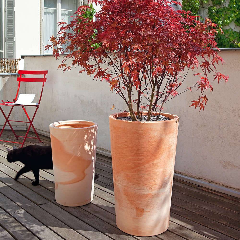 Cuvier Haut Droit Terre Cuite Naturelle Ø 37 cm H 60 cm - GOICOECHEA - Image 3