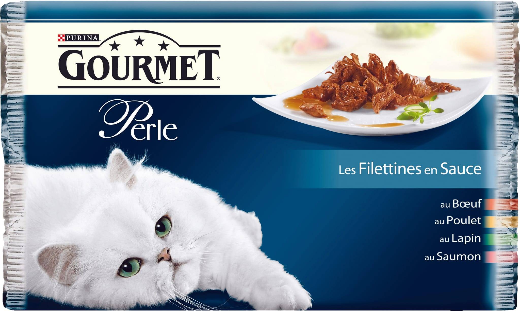 Purina Gourmet - Gourmet Perle - Aliment pour chat Les Filettines en sauce 4x85 g