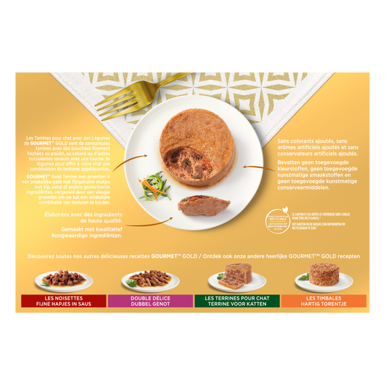 Purina Gourmet - Boîtes Terrines Aux Légumes Chat Adulte 12x85g - GOURMET GOLD - Image 4