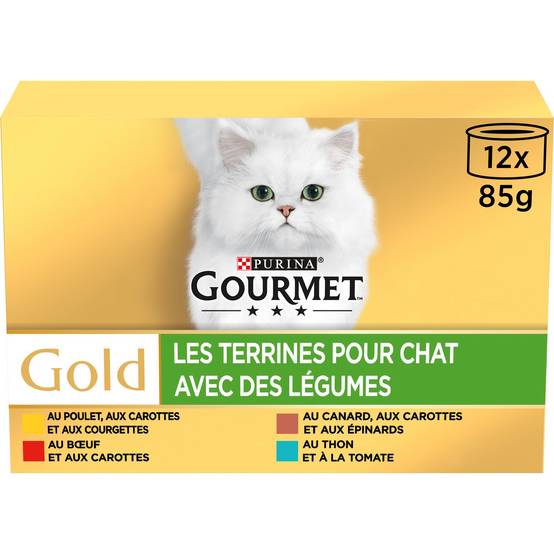 Purina Gourmet - Boîtes Terrines Aux Légumes Chat Adulte 12x85g - GOURMET GOLD - Image 1