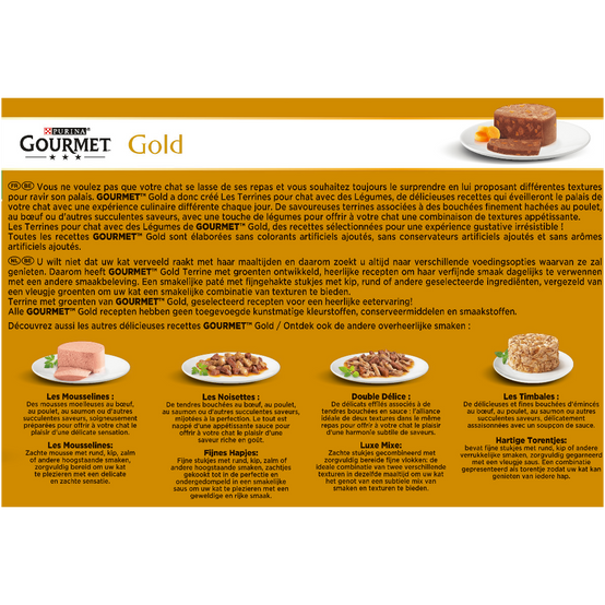 Purina Gourmet - Boîtes Terrines Aux Légumes Chat Adulte 12x85g - GOURMET GOLD - Image 8
