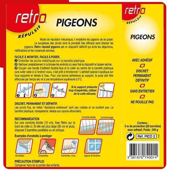 Dispositif anti-pigeons picots répulsifs acier 5 m - ACTO - Image 3