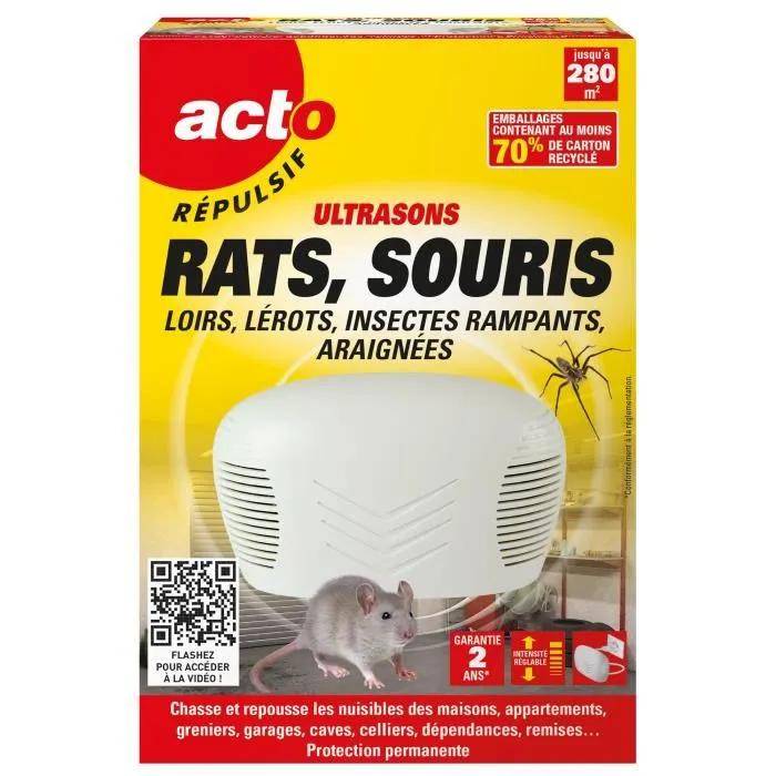 Répulsif ultrasons anti-rongeurs rouge H.24 cm L.7 cm - Acto