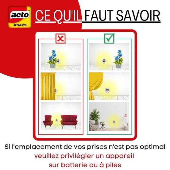 Répulsif ultrasons anti-rongeurs rouge H.24 cm L.7 cm - Acto - Image 8