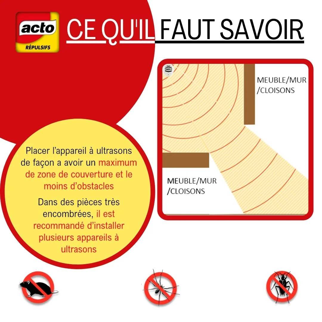 Répulsif ultrasons anti-rongeurs rouge H.24 cm L.7 cm - Acto - Image 7
