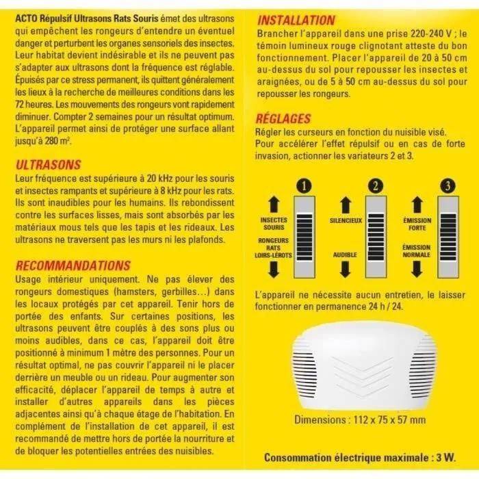 Répulsif ultrasons anti-rongeurs rouge H.24 cm L.7 cm - Acto - Image 13