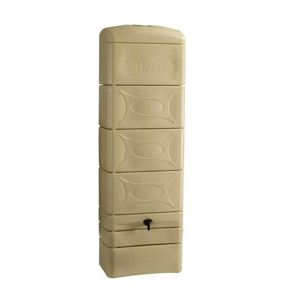 Belli - Récupérateur d'eau de pluie 300L mural robinet et collecteur inclus beige - BELLI - Image 3