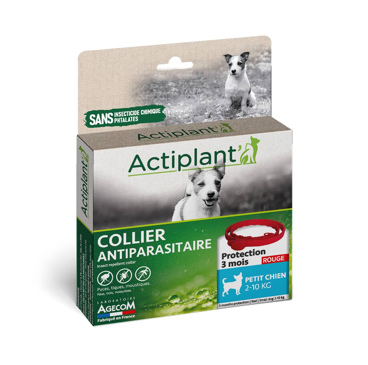 Agecom - Collier Antiparasitaire Rouge Petit Chien - AGEOM - Image 1