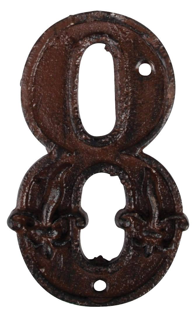 Esschert Design - Numéro de Maison Fonte Rouille Modèle 8