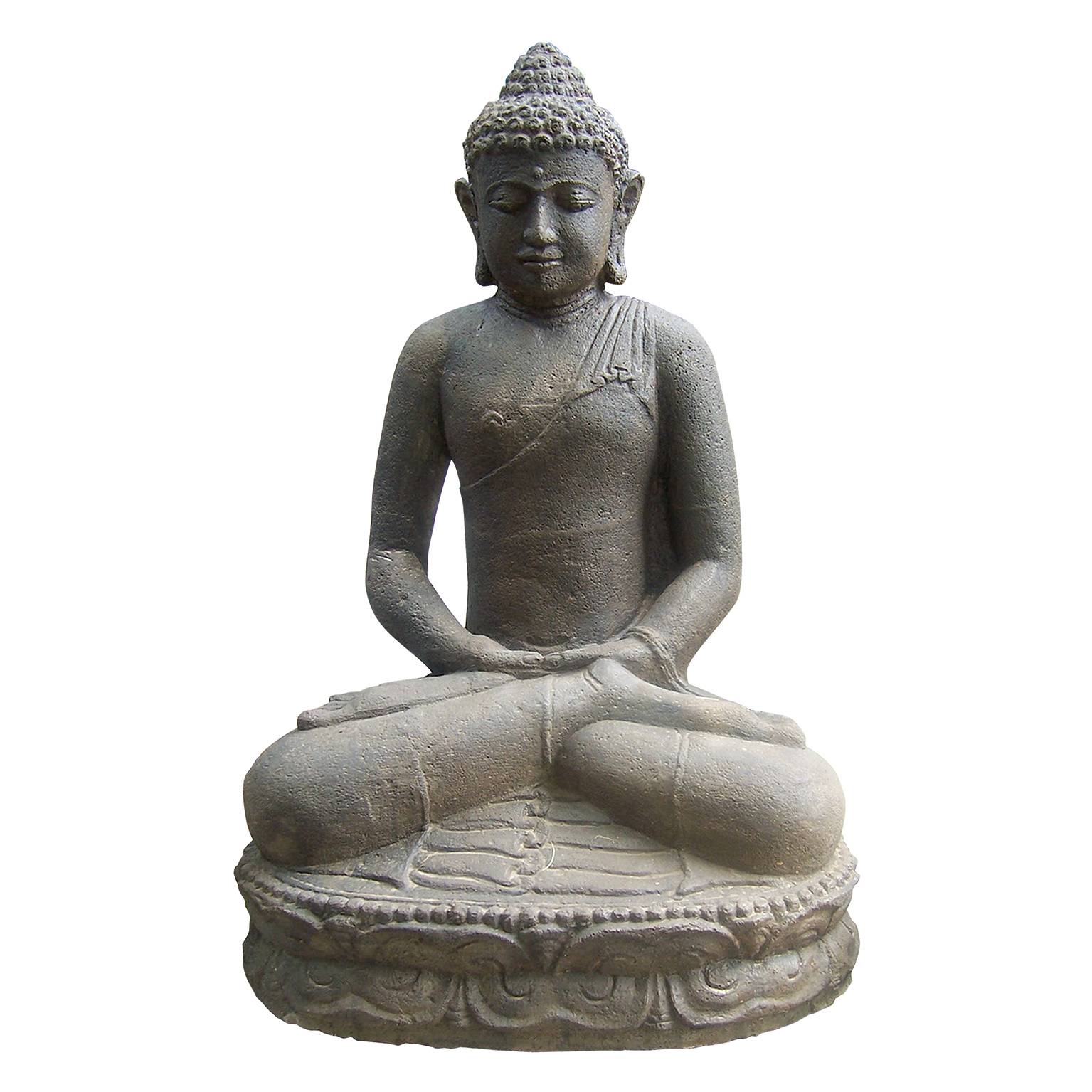 Décoriale - Statue bouddha assis méditation L.16 x l.16 x H.20 cm - Image 2