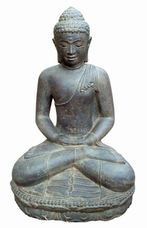 Décoriale - Statue bouddha assis méditation L.16 x l.16 x H.20 cm - Image 1