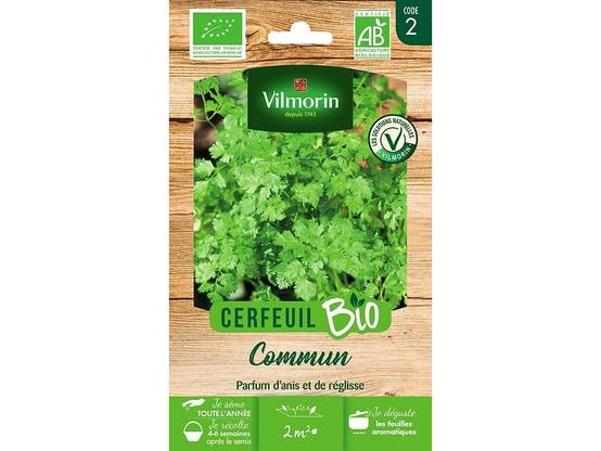 Vilmorin - Cerfeuil commun Bio série 2 sachet graines 2,5 g - Vilmorin - Image 2
