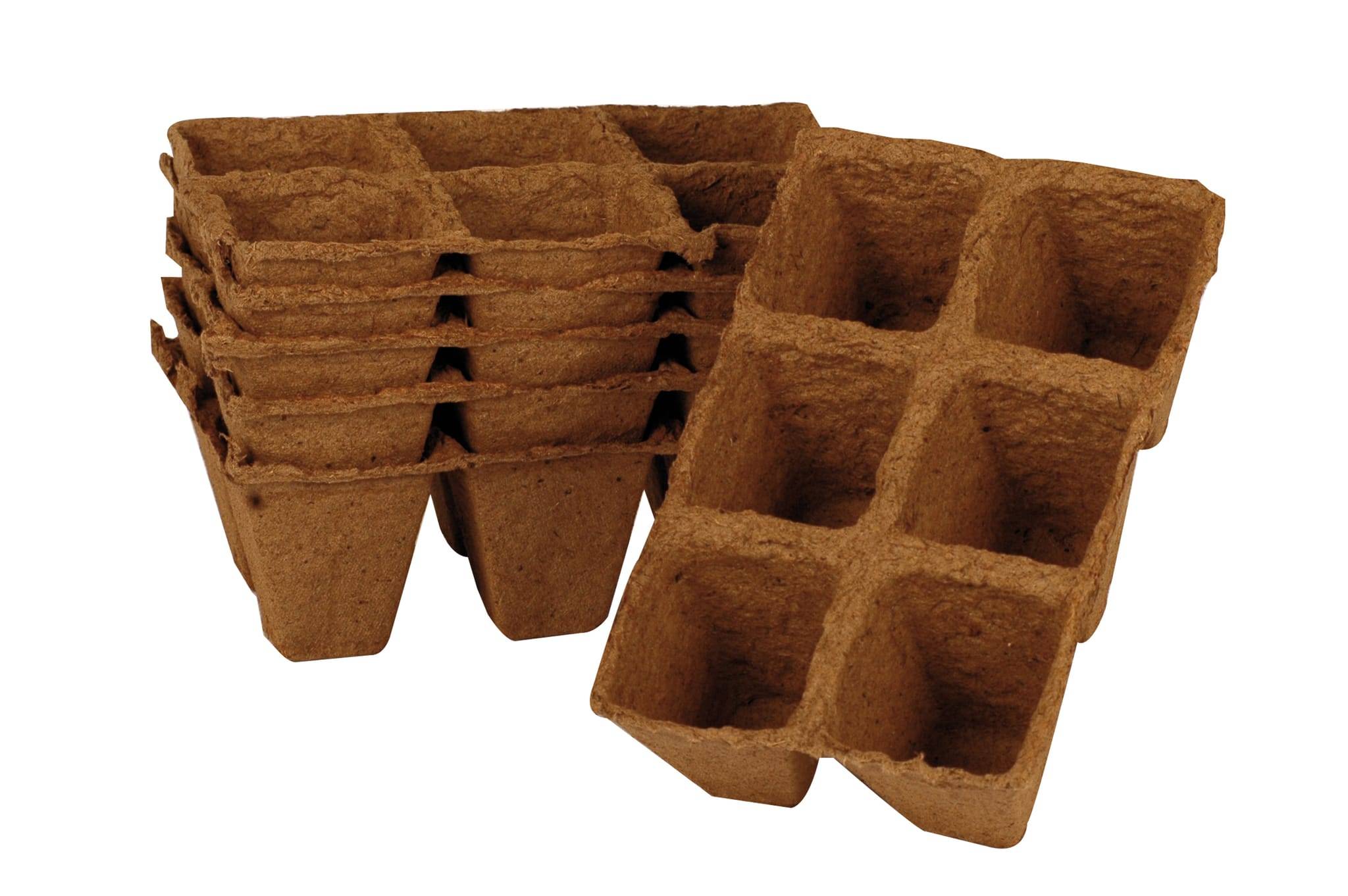 Jany France - Plaques de tourbe 6 pots carres 6 x 6 cm x5 - Image 1