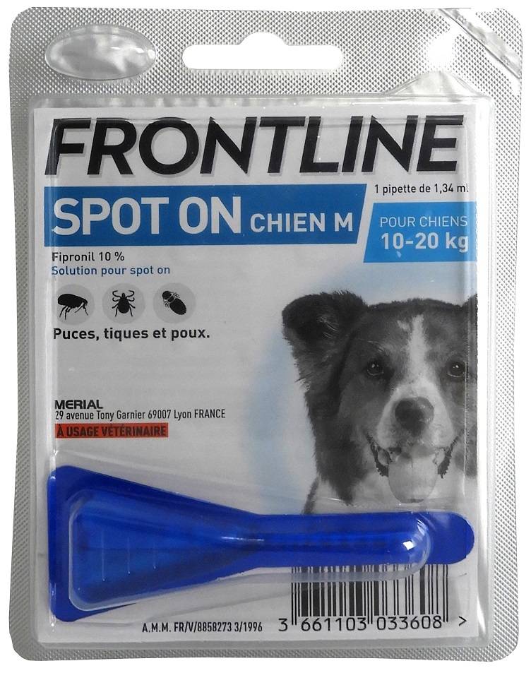Frontline - Frontline - Monopipette Spot On chien Taille M - 10-20kg - 1,34ml