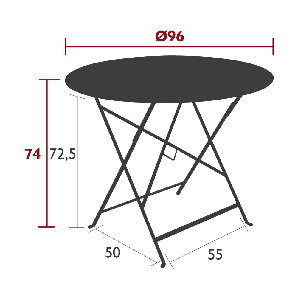 Fermob - Table de jardin ronde pliante acier muscade 4 personnes Bistro Fermob - Image 4