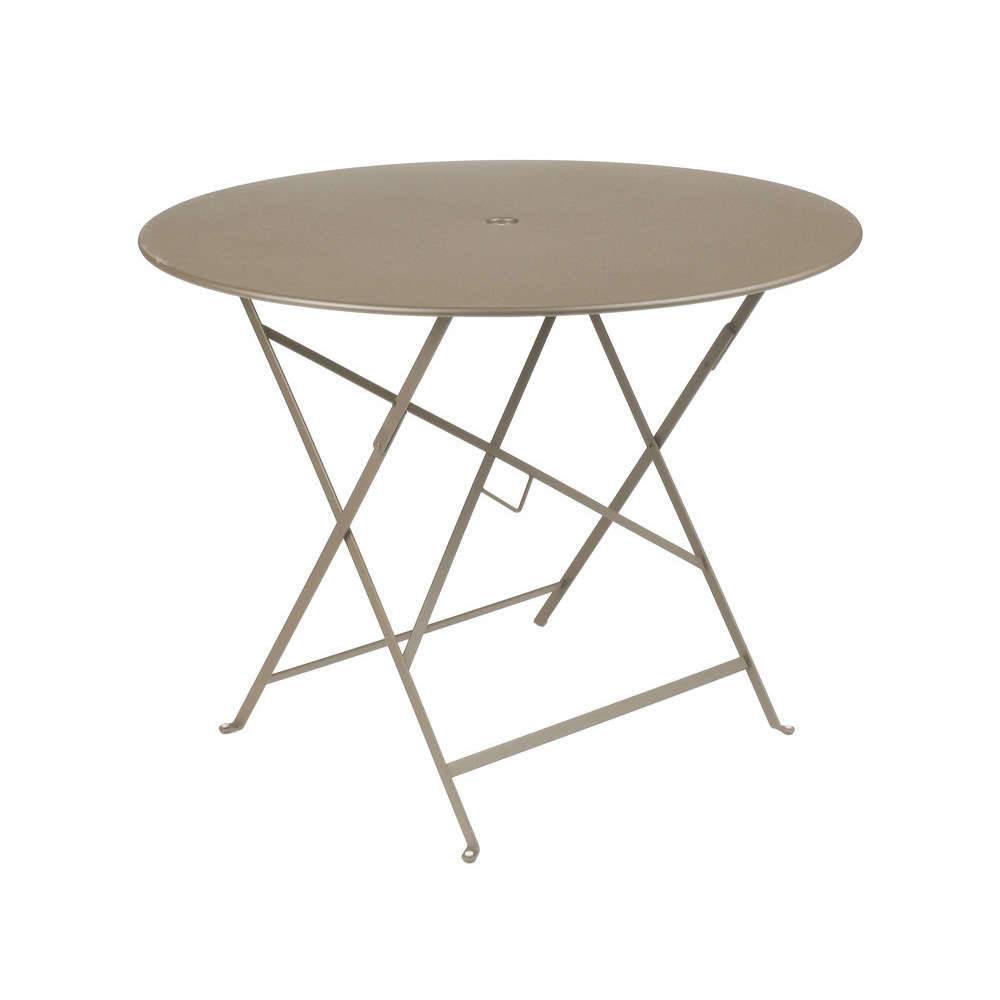 Fermob - Table de jardin ronde pliante acier muscade 4 personnes Bistro Fermob