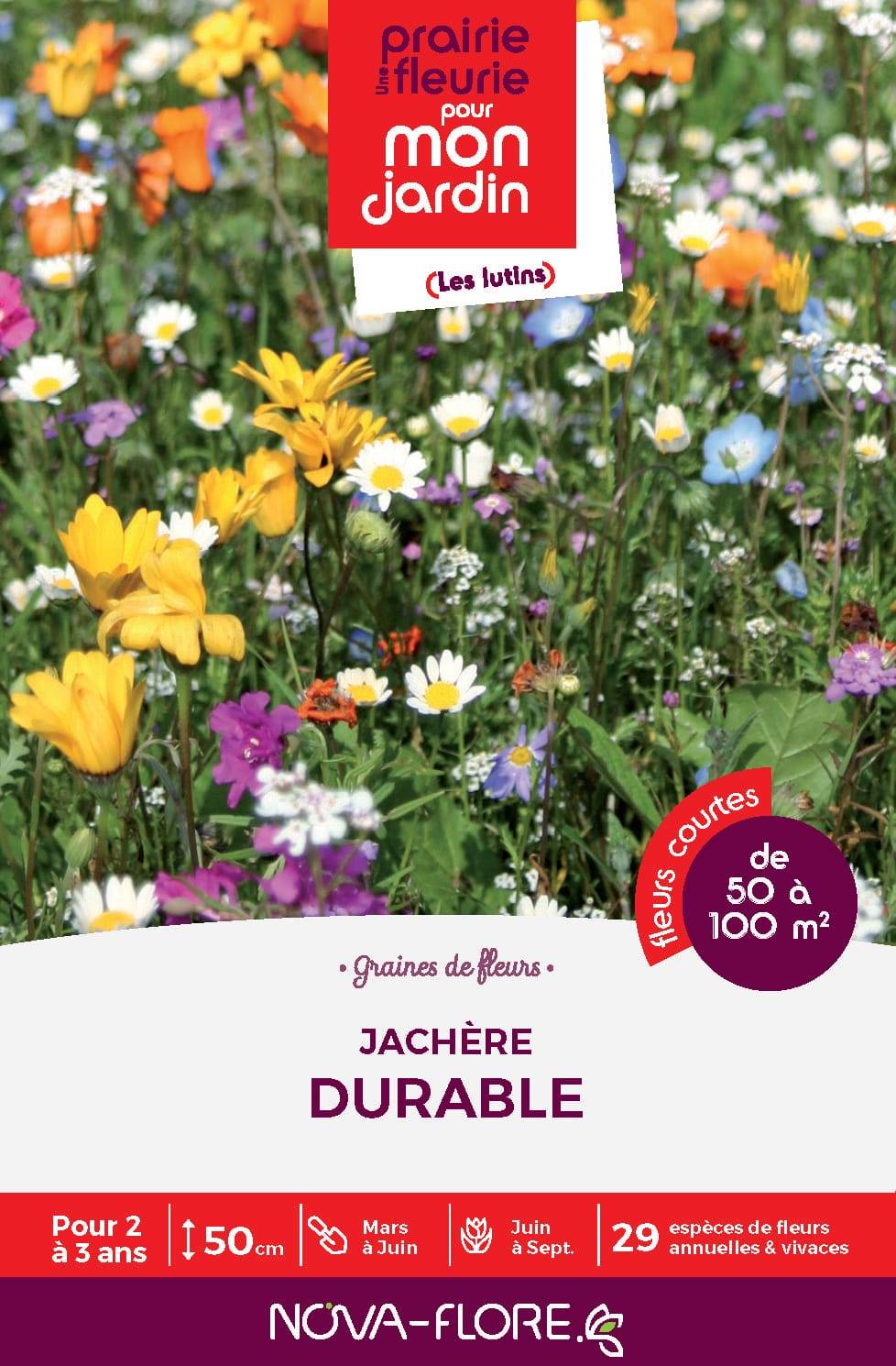 Nova flore - Mélange fleuri "Jachère durable" 500 g en boite – NOVA-FLORE