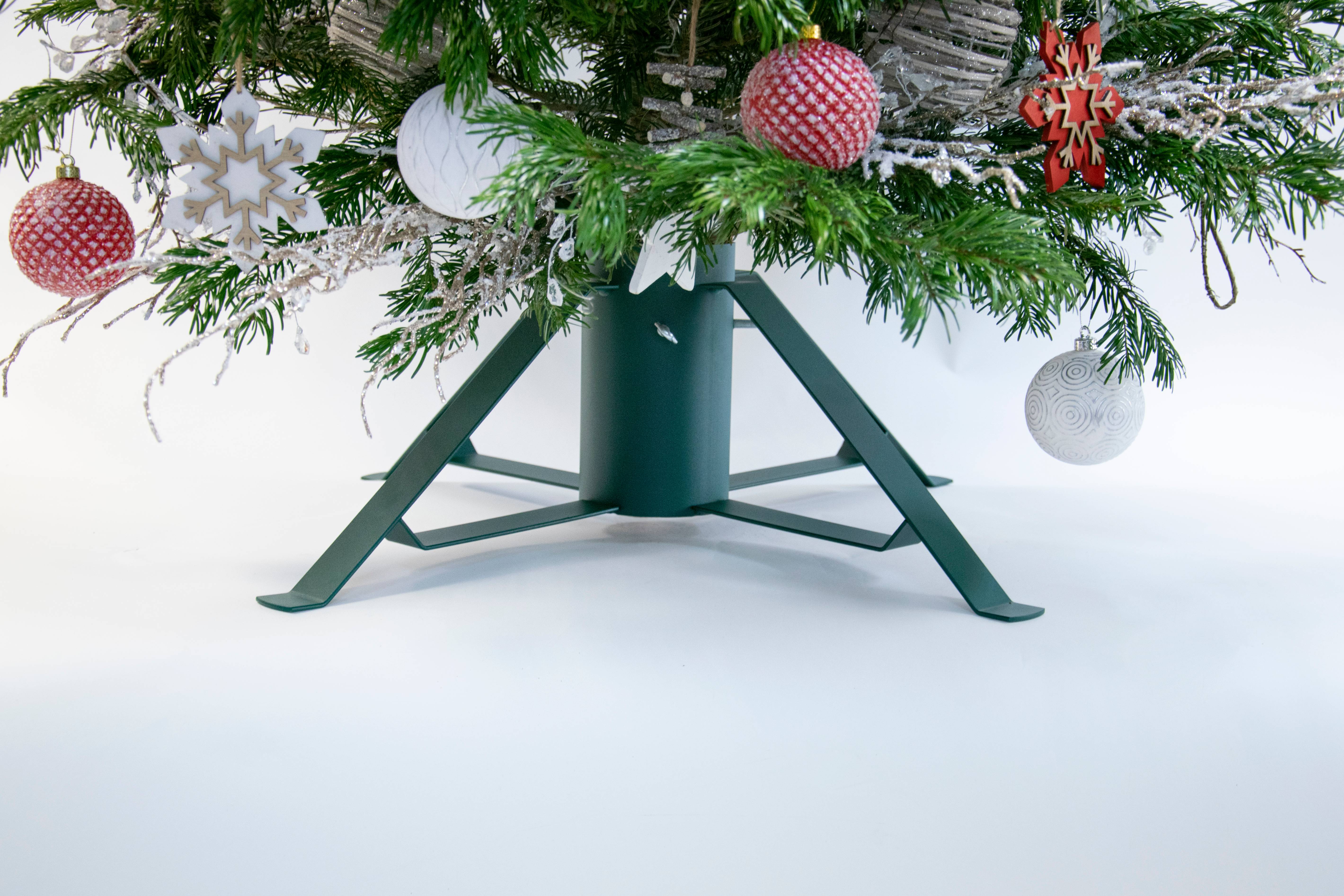 Louis Moulin - Pied de sapin 4 pieds fer plat Vert sapin tube ⌀ 11 cm - Image 2