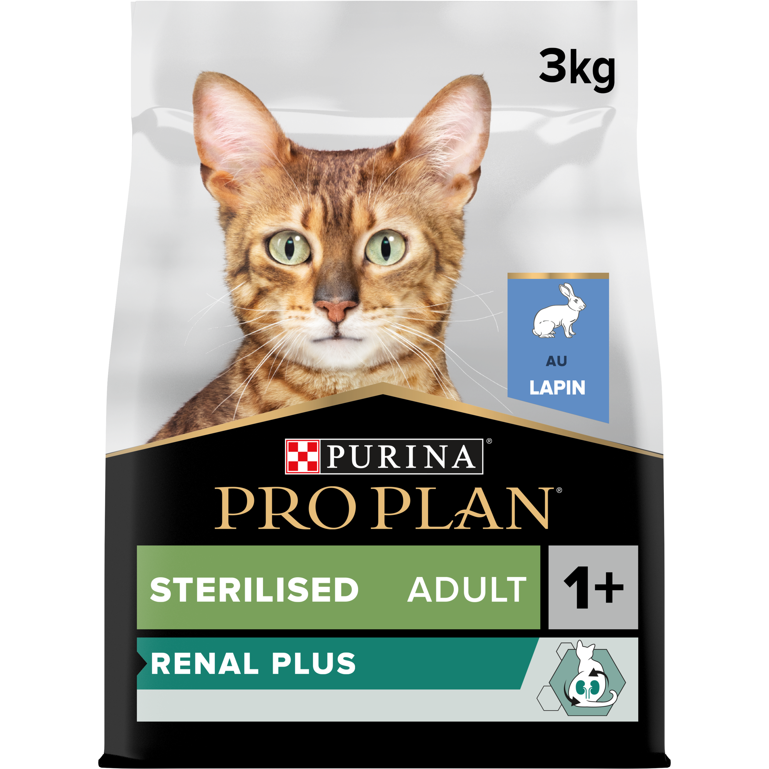 Purina Pro Plan - Croquettes chat Adulte Stérilisé RENAL PLUS Lapin 3kg - PRO PLAN - Image 2
