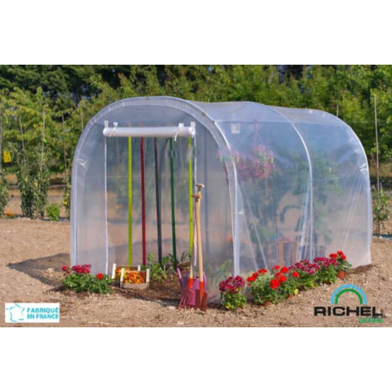 Richel Serre - Serre maraichère 6m² pied droit 1 porte zip acier galvanisé et PE L.3 x l.2 x H.2 m – Richel serre - Image 10