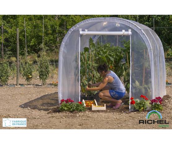 Richel Serre - Serre maraichère 6m² pied droit 1 porte zip acier galvanisé et PE L.3 x l.2 x H.2 m – Richel serre - Image 11