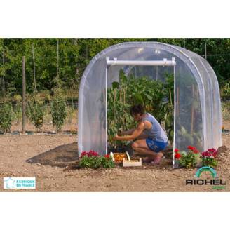 Richel Serre - Serre maraichère 6m² pied droit 1 porte zip acier galvanisé et PE L.3 x l.2 x H.2 m – Richel serre