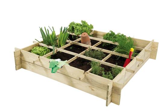 Potager en pin Anafi - L.120 x l.120 x H.20 cm - Image 1