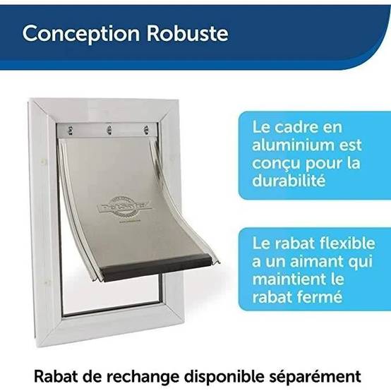Petsafe - Porte Staywell® cadre aluminium blanc -7kg - L.31 x l.21 x H.7 cm - Image 5