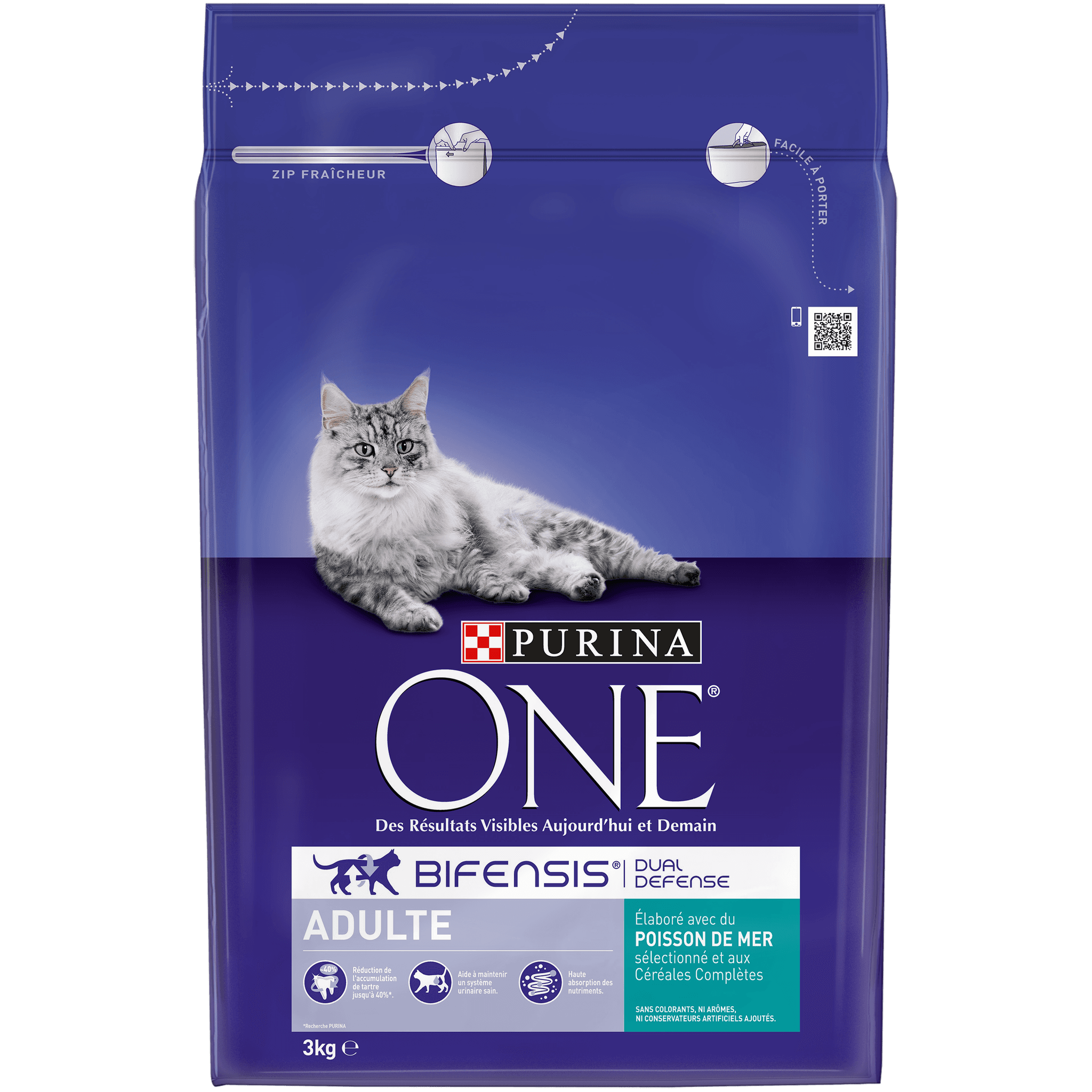 Purina One - Croquettes Purina One Adulte Poisson et Céréales Complètes 3kg