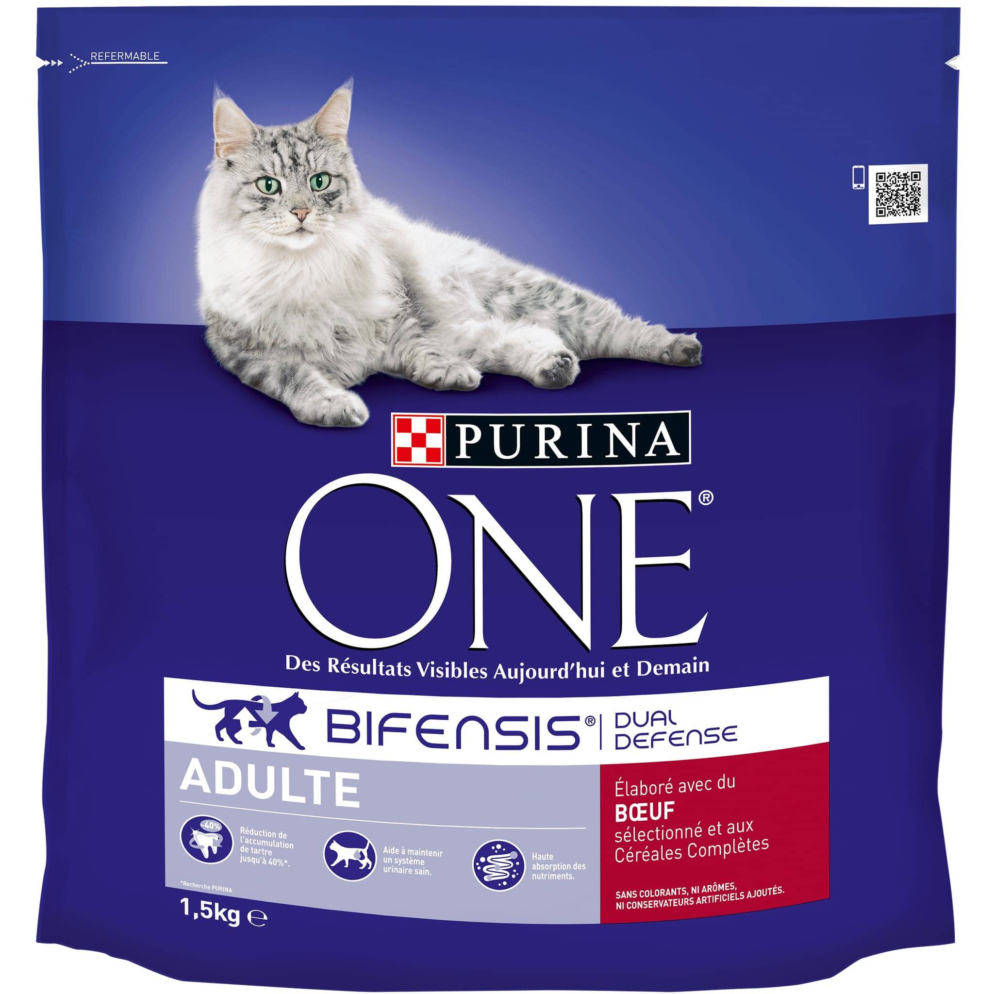 Purina One - Croquettes Purina One Adulte Bœuf et Céréales Complètes 1,5kg