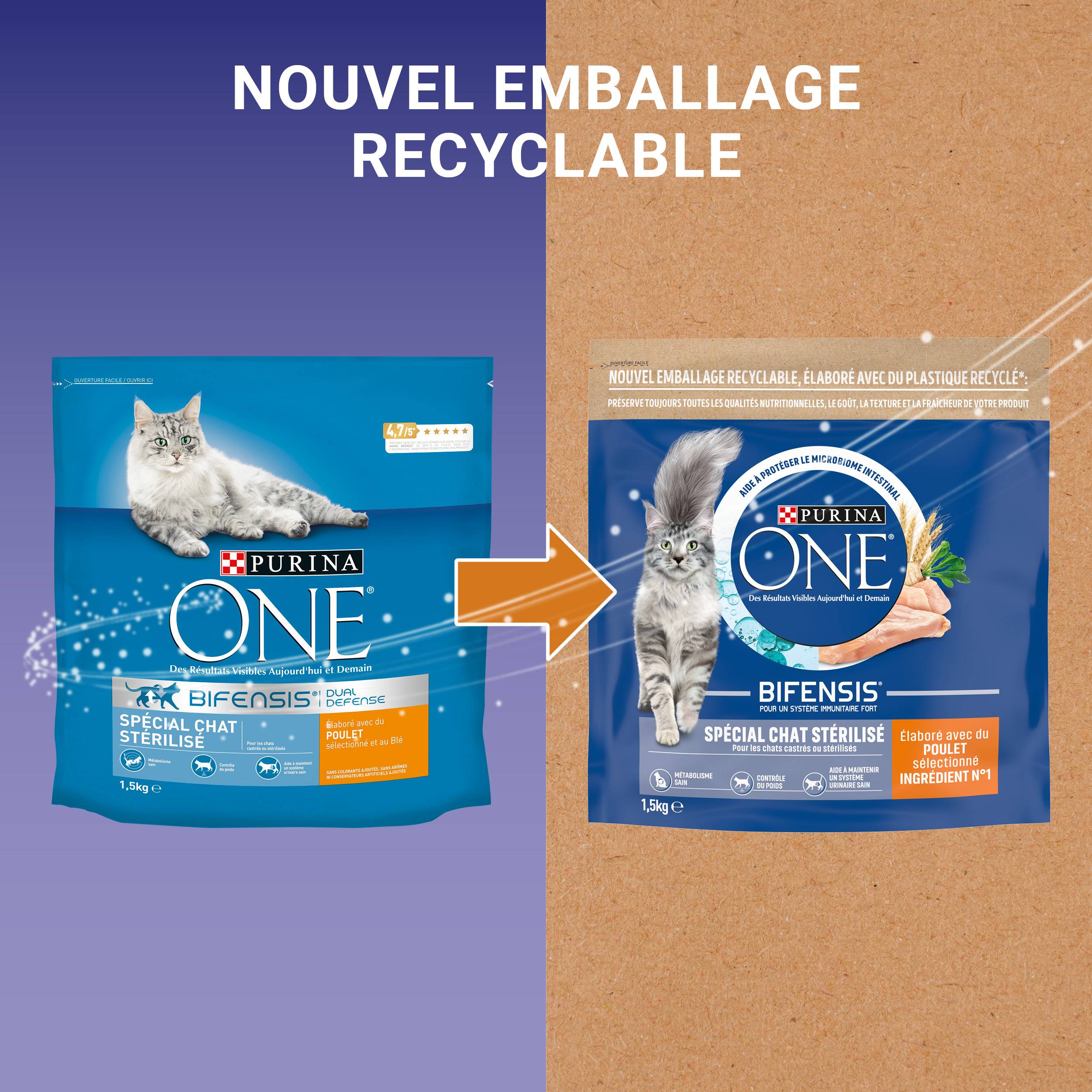 Purina One - Croquettes chat Stérilisé Poulet et Blé 1,5 KG - PURINA ONE - Image 5