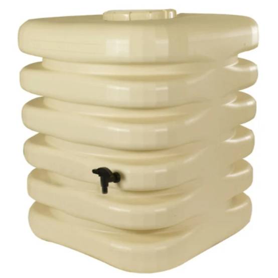 Belli - Récupérateur d'eau de pluie 1000L couvercle, robinet et collecteur inclus cubique beige - BELLI - Image 1