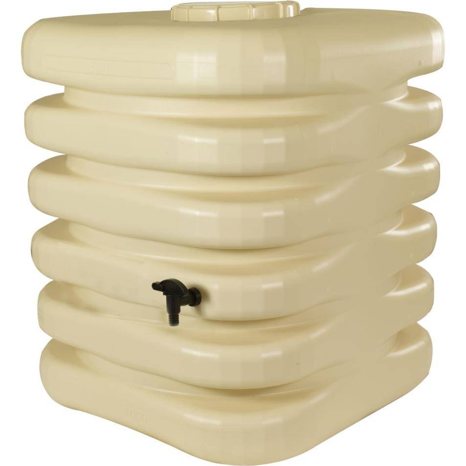 Belli - Récupérateur d'eau de pluie 1000L couvercle, robinet et collecteur inclus cubique beige - BELLI - Image 3