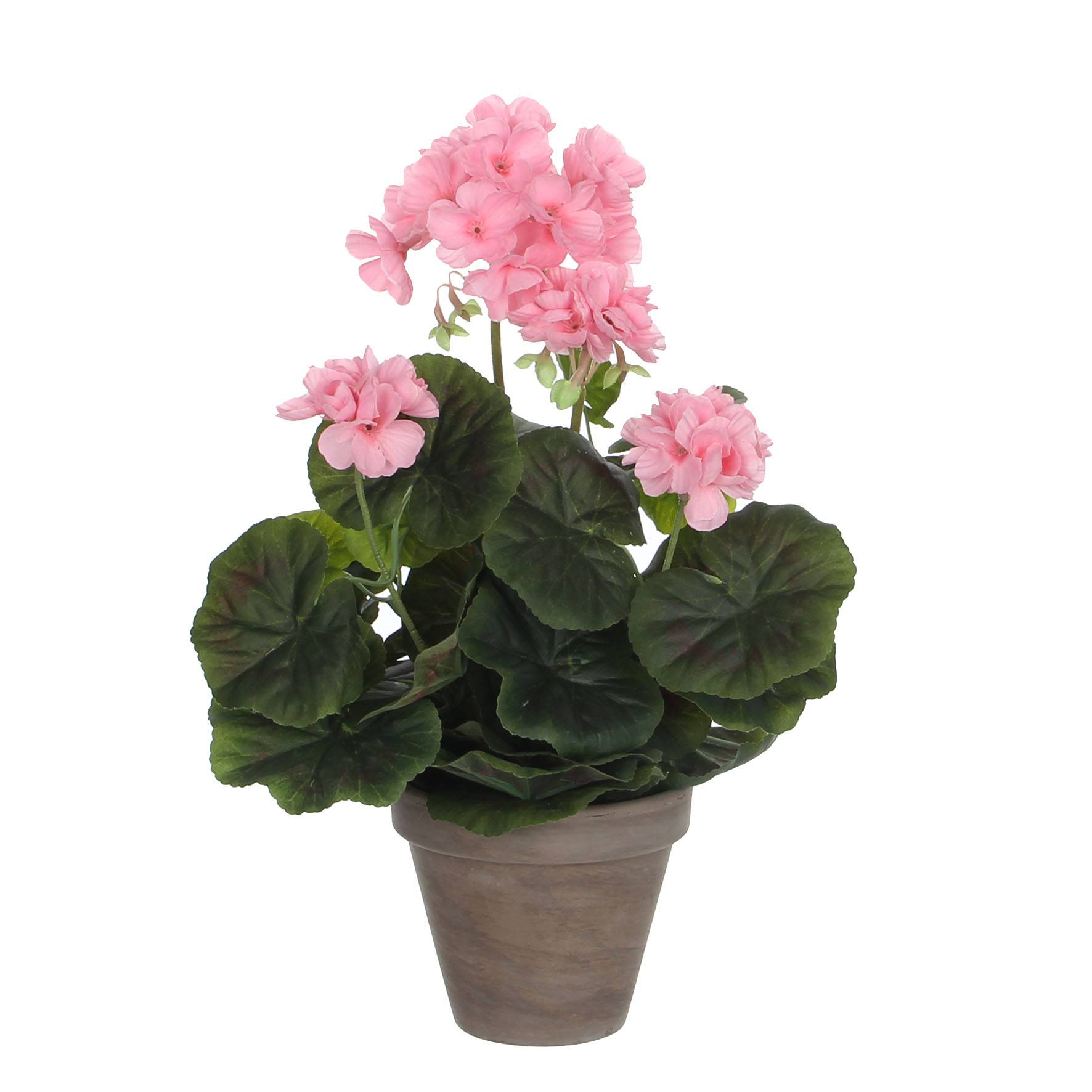 Mica Decorations - Géranium rose artificiel en pot H.34 x Ø 20 cm - Image 1