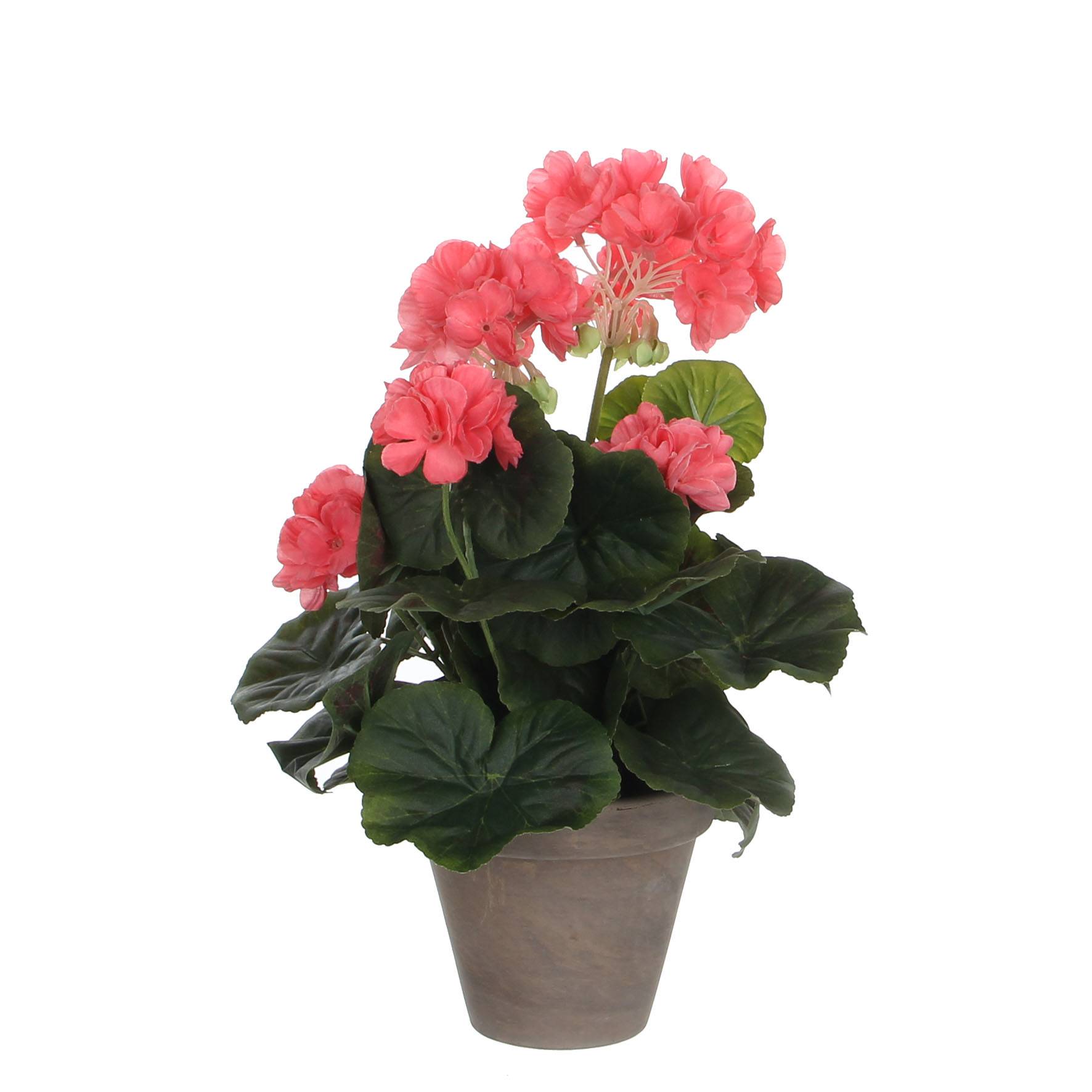 Mica Decorations - Géranium saumon artificiel en pot H.34 x Ø 20 cm
