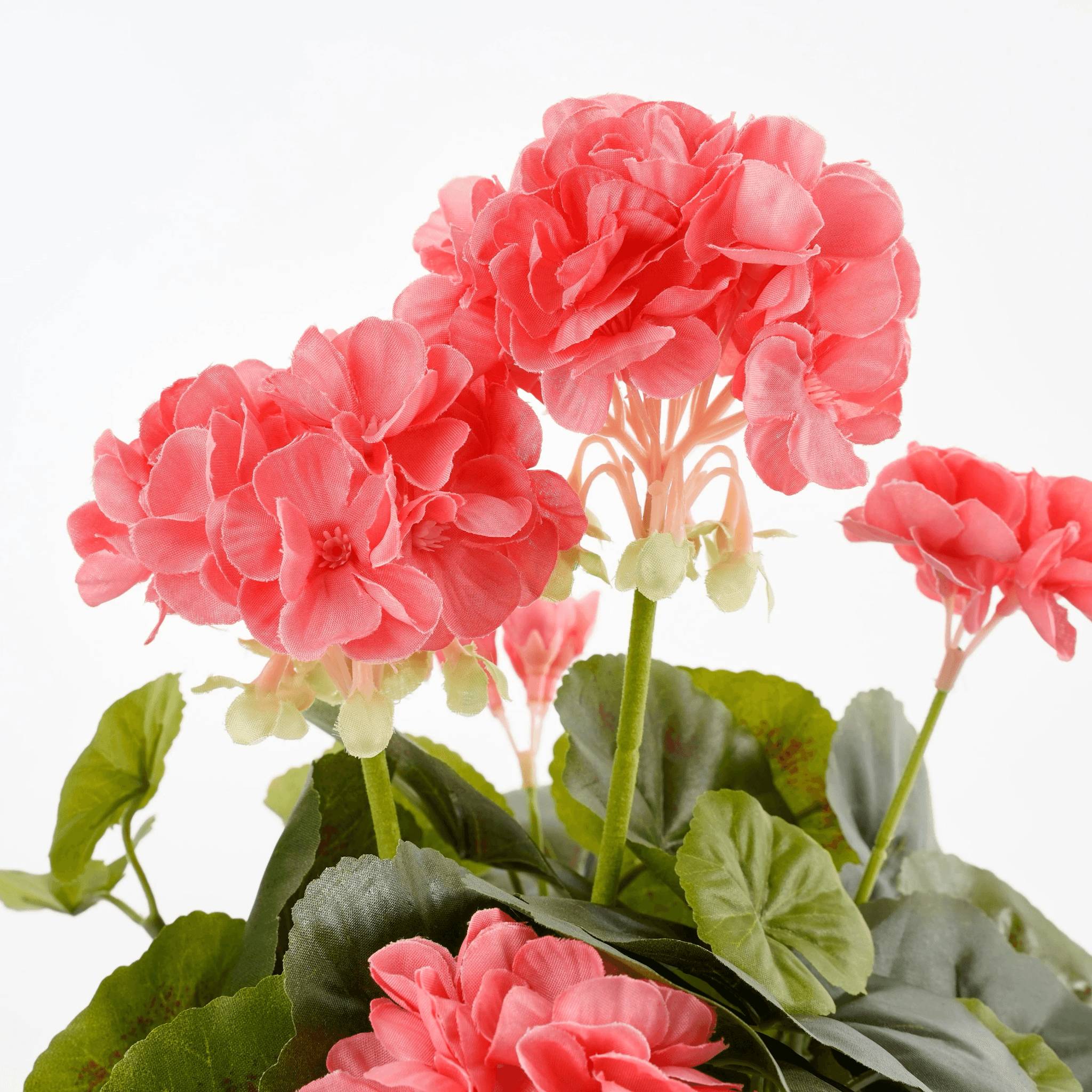 Mica Decorations - Géranium saumon artificiel en pot H.34 x Ø 20 cm - Image 2