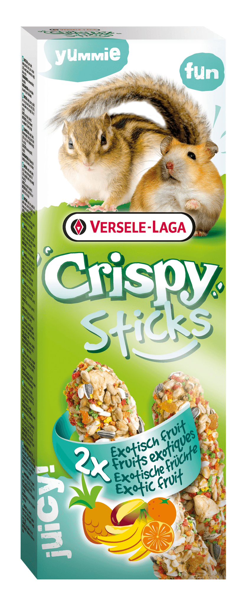 Versele Laga - Crispy Sticks Hamsters-Ecureuils Fruits Exotiques 2x55 gr