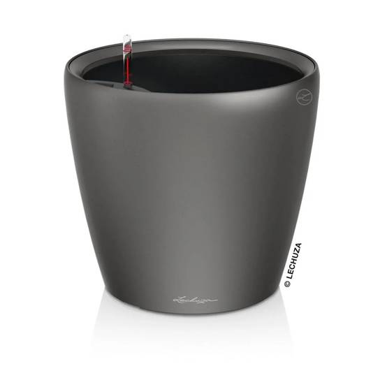 Jardinière Classico LS 43 ALL-IN-ONE plastique charbon Ø43xH.39.5 cm - Lechuza - Image 1