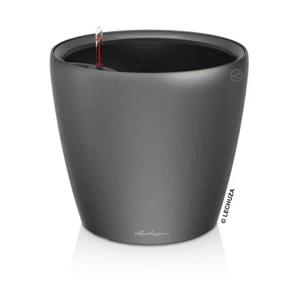 Jardinière Classico LS 43 ALL-IN-ONE plastique charbon Ø43xH.39.5 cm - Lechuza